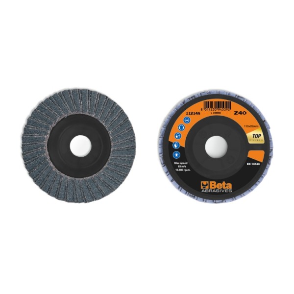 DISCHI LAMELLARI CON TELA ABRASIVA ZIRCONIO D.115 P80 112140008