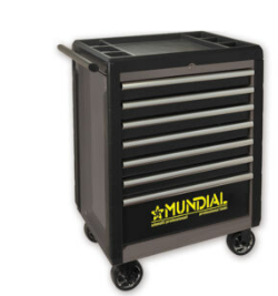 CARRELLO GRIGIO 3 CASSETTI PIANO ABS C/228 UTENSILI MUNDIAL 1812-310-G