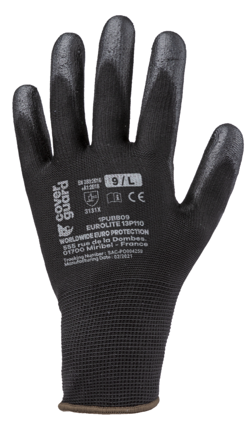 GUANTI A MAGLIA NERO PU DPI II EUROLITE 13P TG.9