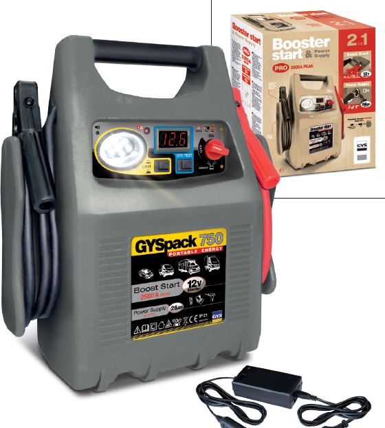 AVVIATORE AUTONOMO E ALIMENTATORE 12V GYSPACK 750 26179