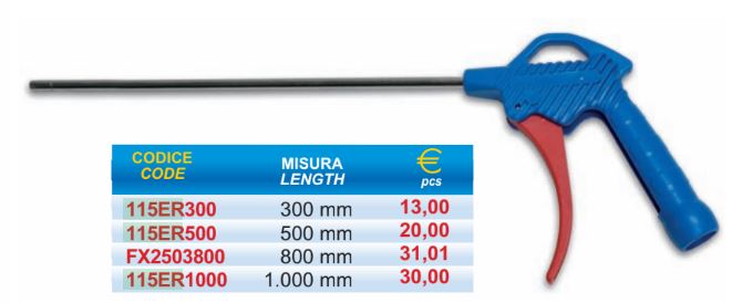 PISTOLA SOFFIAGGIO NYLON CANNA LUNGA 115ER500